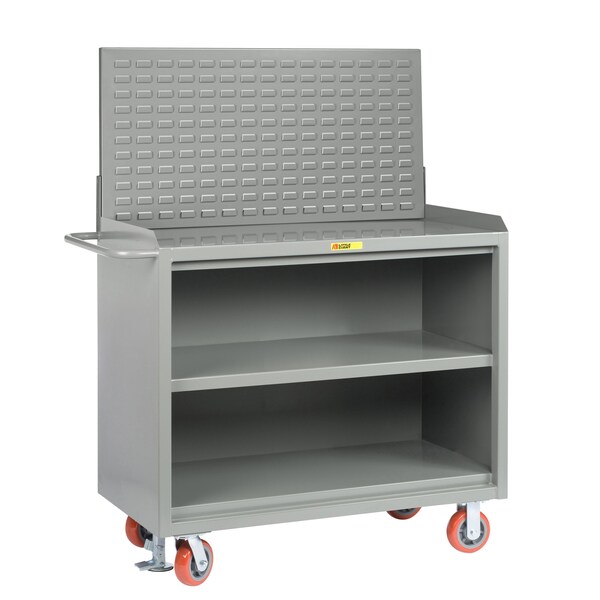 Little Giant Mobile Bench Cabinets, 36"W, Center Shelf, Louvered Panel MB3-2436-FL-LP - main